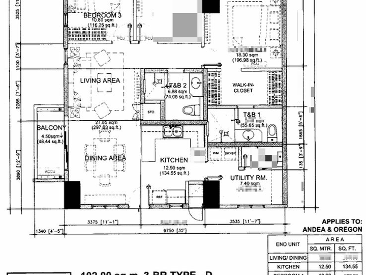 18th Floor 121 sqm RFO 3BR Condo Unit in Alder Residences Acacia Estates near BGC Mckinley Taguig