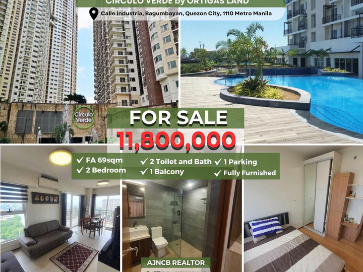 2BR FULLY FURNISHED w/ PARKING- CIRCULO VERDE by ORTIGAS LAND