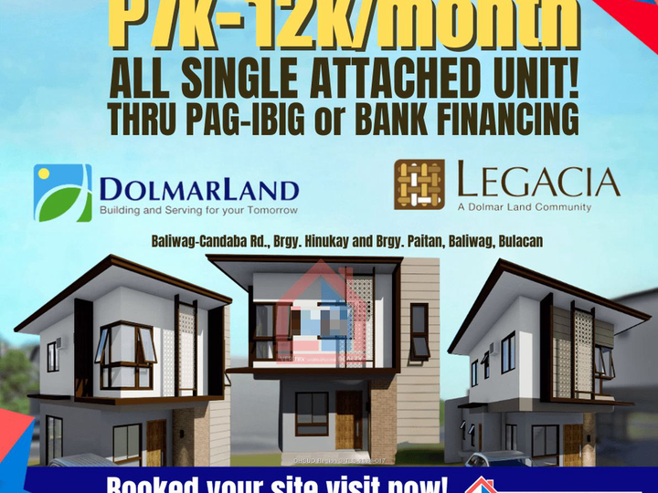 Preselling House and Lot Single Attached 7k-12k per month along highway. Near NLEX SM Baliuag