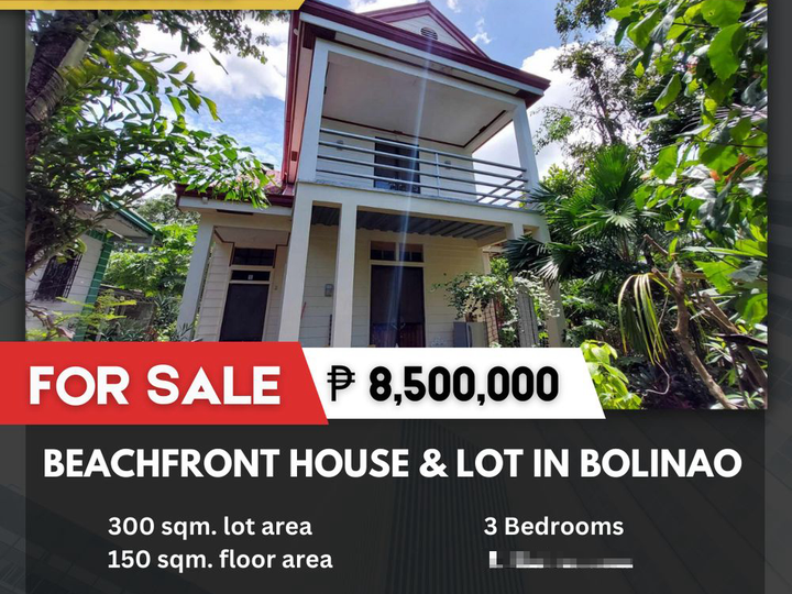 Beachfront House and Lot for Sale  Arnedo, Bolinao, Pangasinan