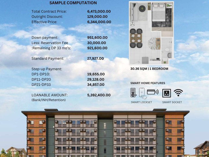 30.36 sqm 1-bedroom Condo For Sale in San Jose del Monte Bulacan