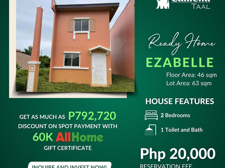 2BR RFO HOUSE AND LOT FOR SALE IN TAAL BATANGAS