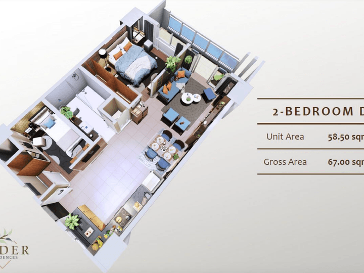 PASALO 2 bedroom unit at DMCI Home's ALDER RESIDENCES