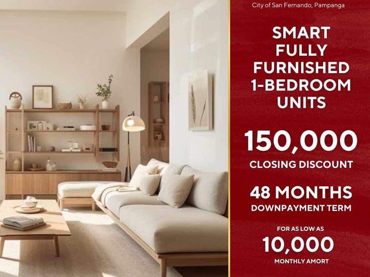 PRESELLING FULLY FURNISHED UPON TURN OVER PROMO 1-bedroom Condo For Sale in San Fernando Pampanga