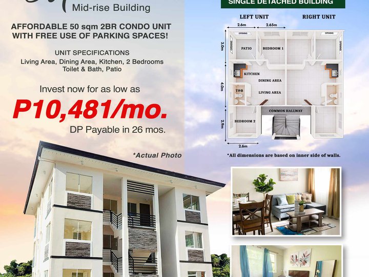 50.00 sqm 2-bedroom Condo For Sale in Santo Tomas Batangas