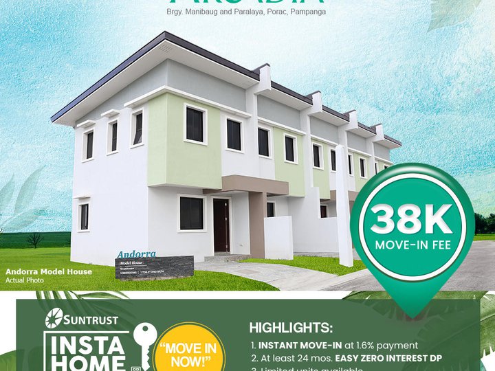 3-bedroom Townhouse For Sale in Clark Porac Pampanga