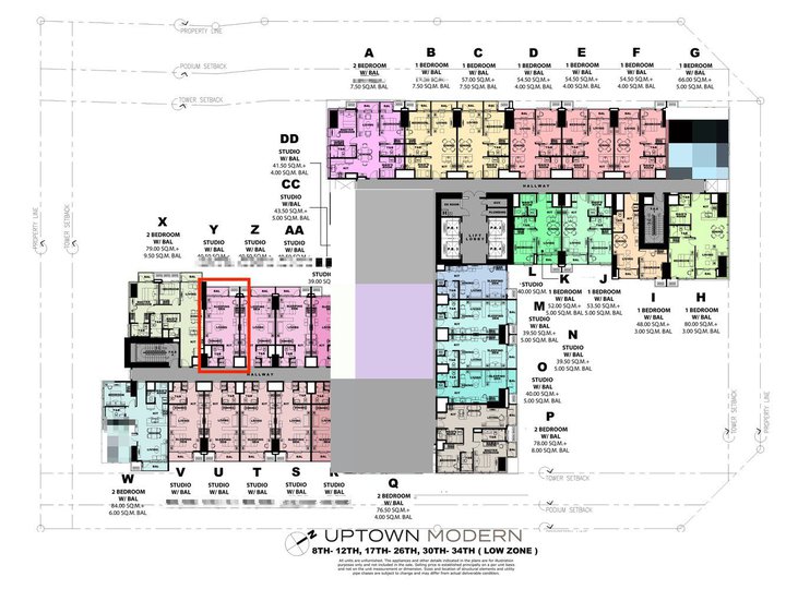 Uptown Modern Studio With Balcony 45.5 sqm Preselling Bgc Condo For Sale Taguig City