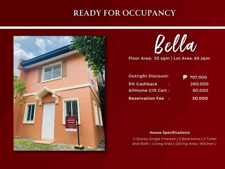 Bella, 2-bedroom Single Detached House For Sale in Oton Iloilo
