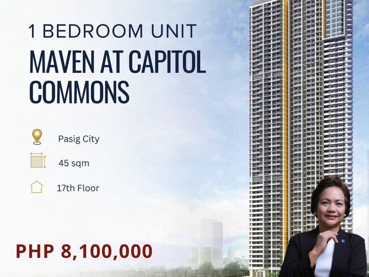 1 Bedroom Unit with in Prime Location For Sale in Maven at Capitol Commons, Pasig City!