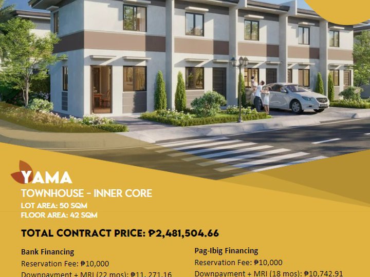 Yama by Idesia offers RFO and PReselling 2-bedroom Townhouse For Sale thru Pag-IBIG in Cabuyao