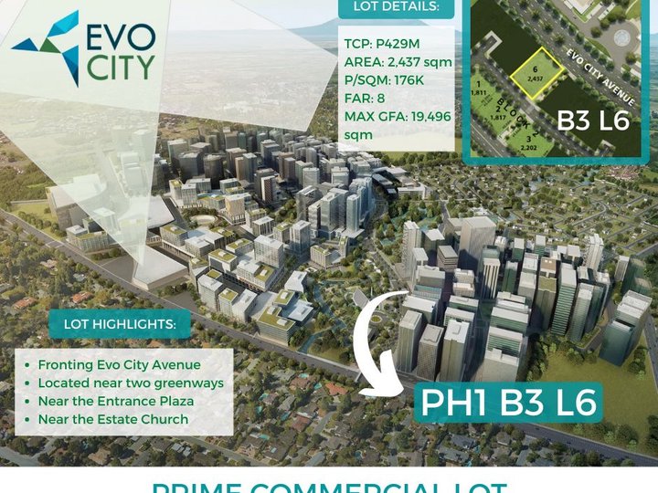 Evo City Commercial Lot Property For Sale near Makati City and BGC