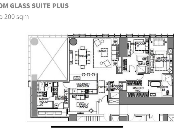 Park Central North Tower - 2 Bedroom Unit, Unfurnished, 199 Sqm., 2 Parking Slots, Makati City