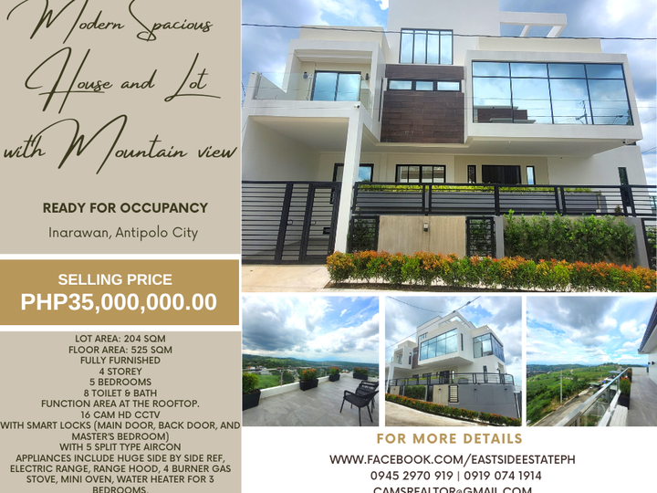 Fully Furnished Modern House and Lot with Mountain View in Antipolo