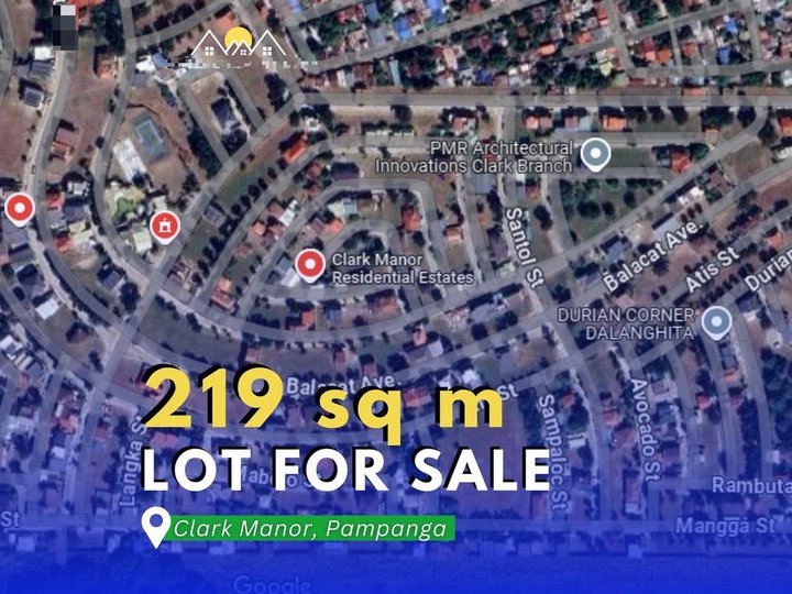 219 SQM LOT FOR SALE IN CLARK MANOR IN MABALACAT CITY, PAMPANGA