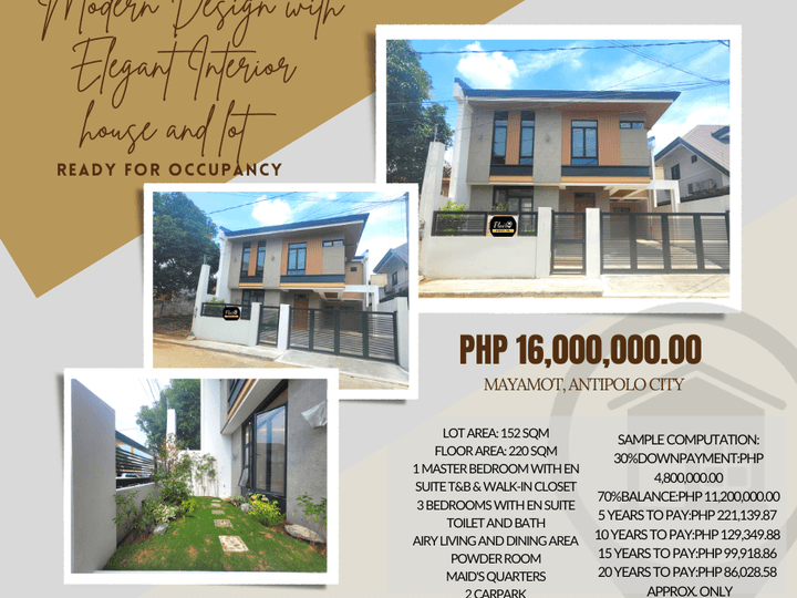 Modern Spacious Single Attached House and Lot in Lower Antipolo