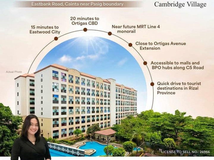 Cambridge Village Rent-to-Own 1-Bedroom Loft Type Condo  Only 12K/Month, Ready for Occupancy