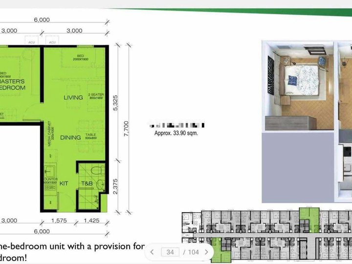 1 Bedroom (Superior) 33.90 sqm. Flood Free, Pet Friendly, Residential Condo FOR SALE
