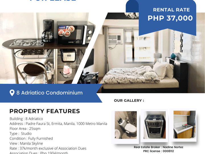 25.00 sqm 1-bedroom Condo For Rent in Manila Metro Manila