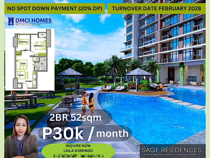 DMCI Sage 52 sqm 2- edroom Condo in Mandaluyong For Sale