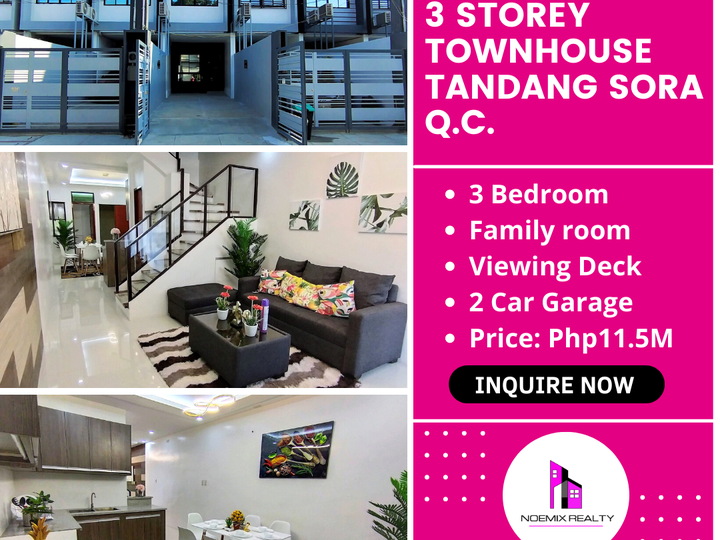 Bnew Townhouse For Sale Culiat Tandang Sora Quezon City Metro Manila