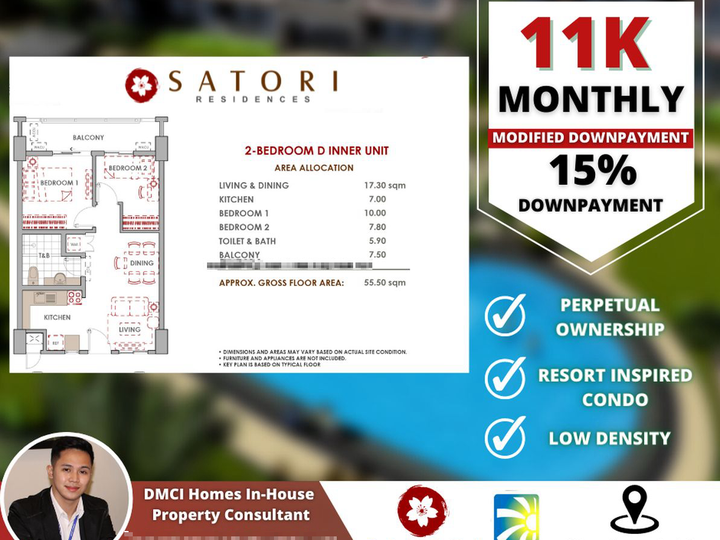 11K ONLY for 2BR (55.50 sqm) | Pre-selling Condo in Pasig by DMCI Home