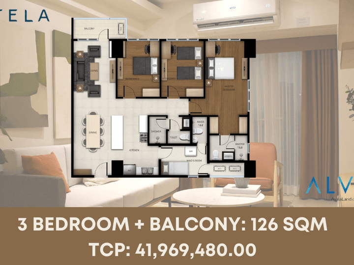 3 Bedroom with balcony 126 sqm