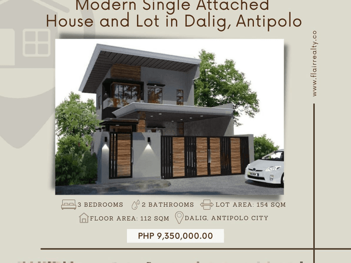 Spacious Modern Design Single Attached House and Lot in Upper Antipolo