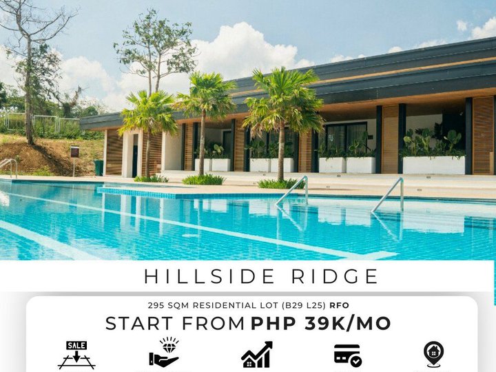 Residential Lots For Sale in Cavite 295 SQM  in Silang Cavite Hillside Ridge at Southmont