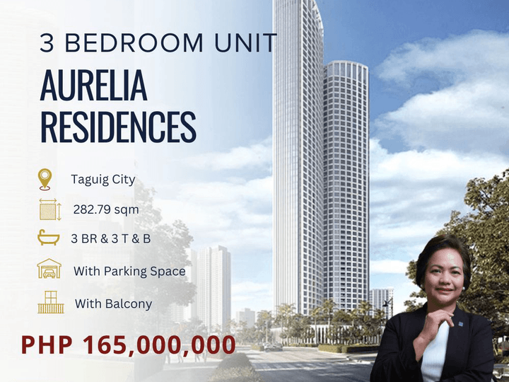 Three Bedroom Unit For Sale in Aurelia Residences, Taguig City!