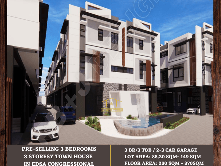 3 BEDROOMS TOWNHOUSE FOR SALE IN EDSA CONGRESSIONAL QUEZON CITY