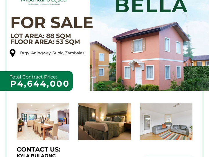 Bella 88sqm 2 Bedroom House and Lot For Sale in Subic Zambales