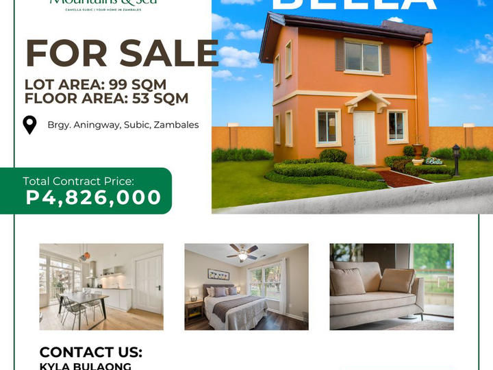 Bella 99 sqm NRFO 2 Bedroom House and Lot For sale in Subic Zambales