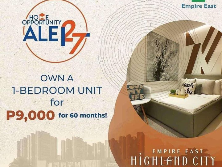 15% Discount Promo! 1 Bedroom Condo For Sale in Pasig City No DP