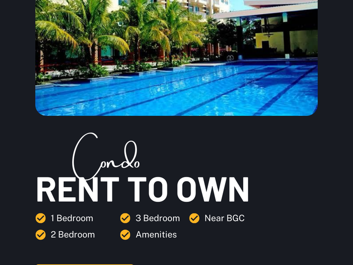 Ready For Occupancy (RENT TO OWN) 30.00 sqm 1-bedroom Residential Condo For Sale in Pasig City. BGC