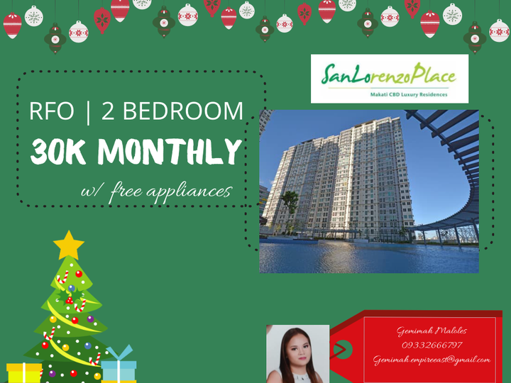 RFO | 30K MONTHLY | 2 bedroom w/ free APPLIANCES and CASHBACK 20000