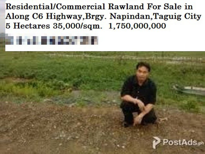 I'm Selling Residential/Commercial Rawland 5 Hectares 1.75Billion in Along C6,Napindan,Taguig City