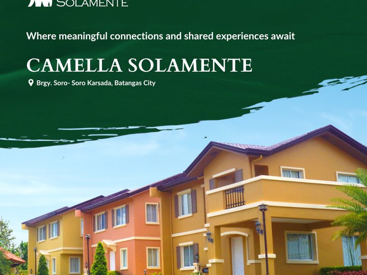 Camella Solamente 2-bedroom Single Attached House For Sale in Batangas City Batangas