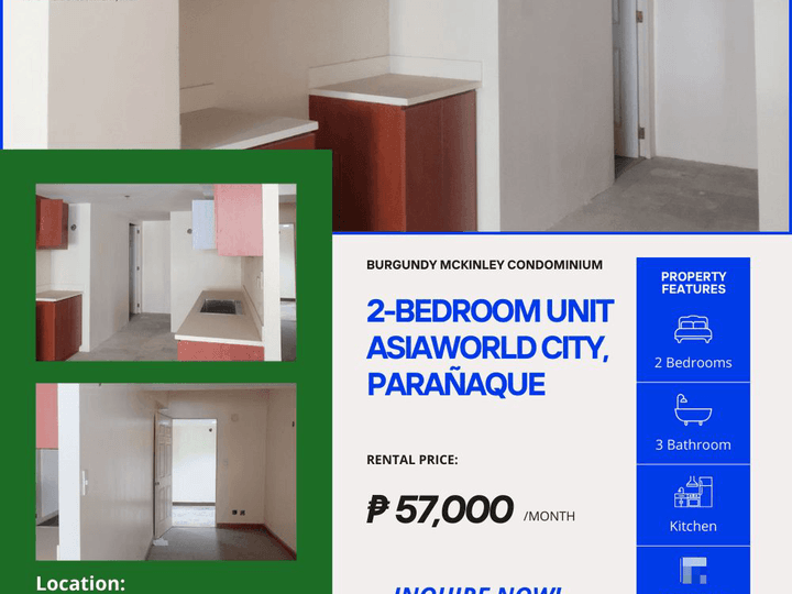 For Rent: Spacious 2-Bedroom Unit with Scenic Views in Asiaworld City, Paranaque