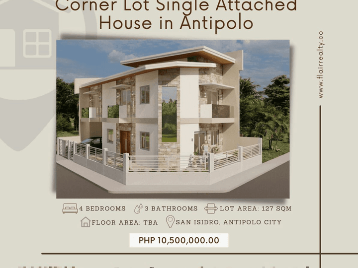 Corner Lot Single Attached House with High Ceiling in Upper Antipolo