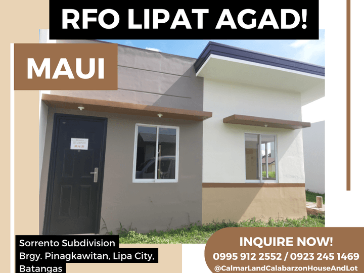 RFO 2-bedroom Single Attached Bungalow House For Sale in Lipa Batangas