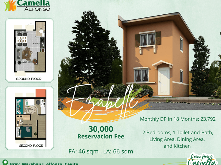 House and Lot For Sale in Cavite (Ezabelle in Camella Alfonso)
