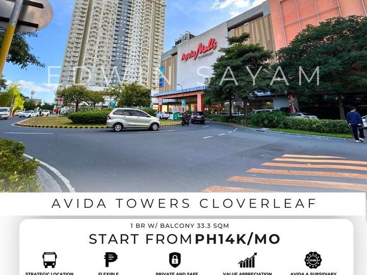 1BR w/ Balcony Unit 33.3 SQM  For Sale in Avida Towers Clover Leaf