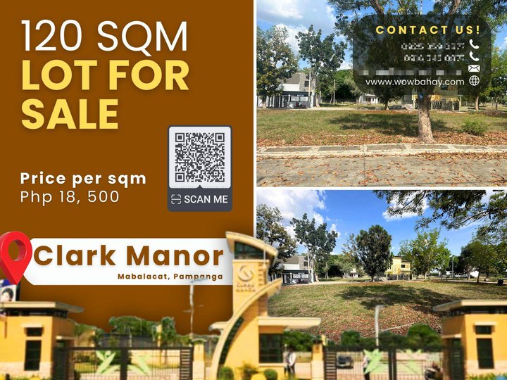 120 sqm Residential Lot For Sale in clark Manor,  Pampanga