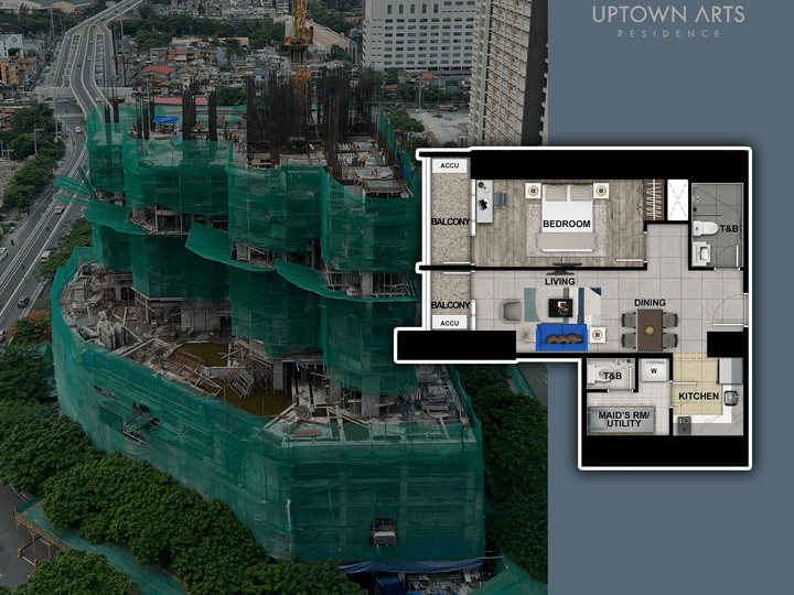 60.50 sqm 1 bedroom Bgc Condo For Sale Uptown Arts Residence Taguig