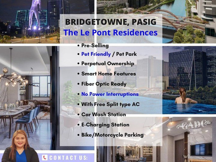 At Bridgetowne Pasig 2 Bedroom Smarthome condo for sale at The Le Pont Residences