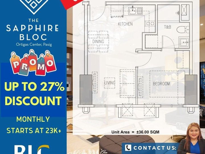 No Spot Downpayment Affordable 1BR and Studio Unit for sale at The Sapphire Bloc in Ortigas Pasig