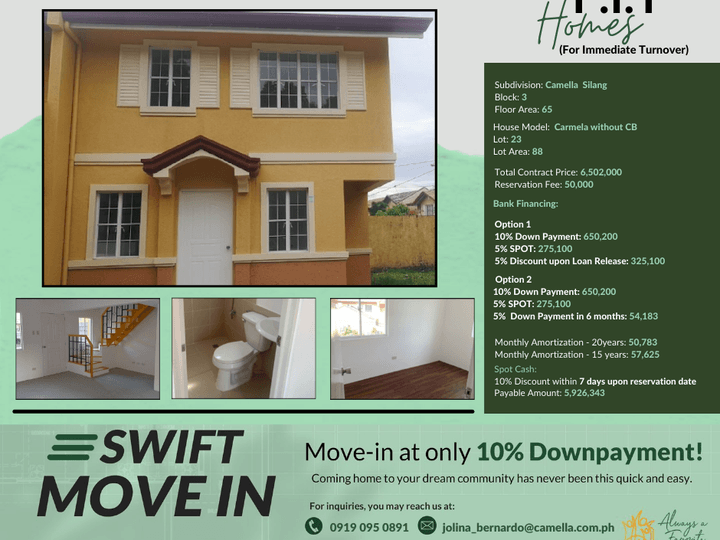 Ready for Occupancy in Camella Silang - Carmela