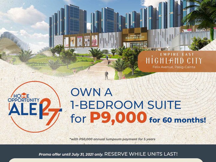 1BR 9K/Monthly No Downpayment Condo in Pasig Cainta For Sale near