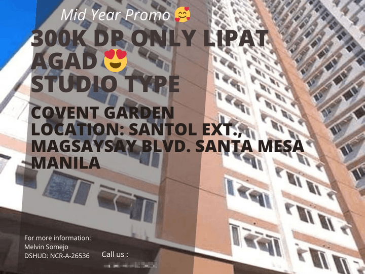 Studio Type condo in Manila Covent Garden RFO Rent to own 5%DP Only Lipat Agad!