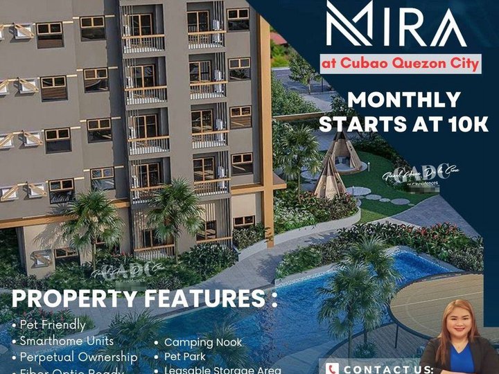 Affordable Condo for sale in Quezon City at MIRA by RLC Residences Pet Friendly Stduio, 1BR and 2BR